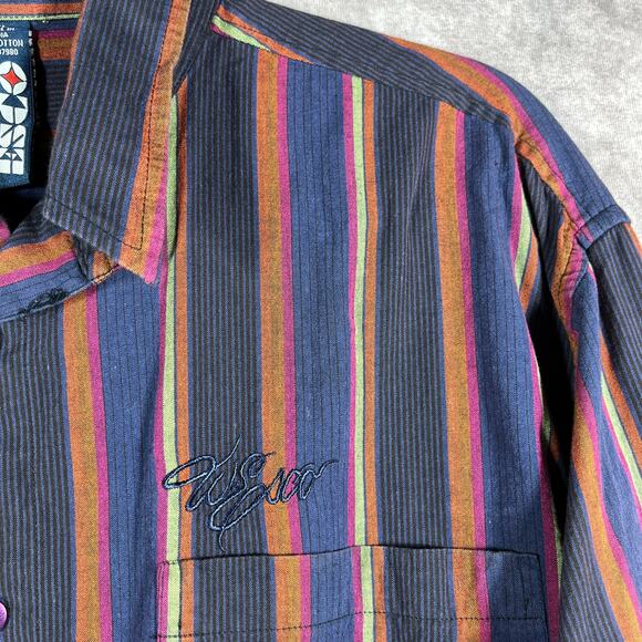 Willie‎ Esco Shirt Mens XL Multicolor Striped Button Up Western Cowboy Casual - Picture 3 of 9